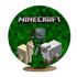 Capa Mini Painel Redondo 50x50cm Decorativo Tema Minecraft Decoração Festa Infantil