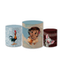 Trio Capas de Cilindros Sublimados Decorativo Tema Moana Decoração Festa Infantil Menina