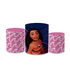 Trio Capas de Cilindros Sublimados Decorativo Tema Moana Decoração Festa Infantil Menina