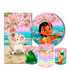 Kit Casadinho Capa Painel Redondo + Retangular + Trio Capas de Cilindro Tema Moana Decoração Infantil Menina Filme