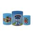 Trio Capas de Cilindros Sublimados Decorativo Tema Patrulha Canina Desenho Infantil Decoração