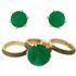 Conjunto Brinco Anel Zircônia Lesprit 6012647 Dourado Verde