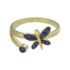 Anel Zircônia Lesprit DAE5901 Dourado Azul