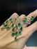 Conjunto Brinco e Anel Zircônia Lesprit 6816011 Dourado Verde