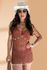 Vestido Crochê Alça Búzios Marrom