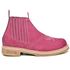 Botina Feminina Nobuck Rosa Estampa Florão