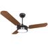 Ventilador De Teto Ventex Valen Led Preto 3 Pás Mogno 127v