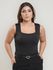 Body Lailla Alça Decote Quadrado Preto