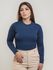 Blusa Bia Manga Longa Azul