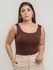 Body Milene Alça Decote Quadrado Marrom