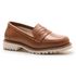 Sapato Mocassim Feminino Luma Couro Legítimo Salto Baixo Caramelo