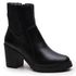 Bota Feminina Cano Curto Em Couro Legitimo Coturno Robusta - Preto