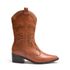 Bota Feminina Texana Country Em Couro Legitimo Cano Alto - Caramelo
