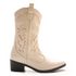Bota Feminina Texana Country Em Couro Legitimo Cano Alto - Off White