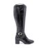 Bota Feminina Montaria Em Couro Legitimo Unisola - Preto