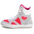 Tênis Sneaker Unissex Couro Legitimo Branco e Pink Calçado Fitness
