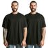 Kit 2 Camisetas Oversized 100% Algodão - Preto