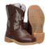 Bota Baby Texana De Couro Bico Quadrado Café-bege