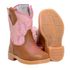 Bota Infantil Baby Solado Borracha Bico Quadrado Cano Rosa Claro