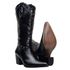 Bota Country Feminina Texana De Bico Fino Couro Cor Preta