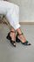 Sandália Bico Folha c/ Salto Diagonal 6 cm e amarração