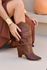 Bota Lisa Bico Fino 8 cm_3236- Caramelo