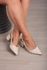 Scarpin Salto Bloco 6,5 cm detalhe enrugado
