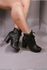 Bota Salto Bloco Matelasse Cadarço 8 cm_344- Preto