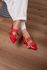 Sapatilha Slingback Ilhós 2 Fivelas_483- Vermelho