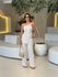 CONJUNTO AGNES BLUSA ASSIMÉTRICA AREIA