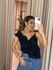 BLUSA TATIANA BABADO ASSIMÉTRICO PRETA
