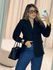 BLAZER CÁSSIA LÃ BATIDA PRETO