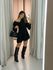 VESTIDO CELIANE BABADOS PRETO
