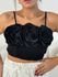 CROPPED MEL FLORES PRETO