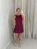 VESTIDO AGATHA CURTO CAVADO VINHO