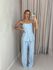 CONJUNTO CHARLENE BLUSA BOTÕES AZUL