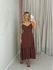 VESTIDO AMANDA ALÇA BOTÕES Marrom