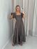VESTIDO VILMA BABADOS MARROM