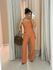 CONJUNTO CAILANY BLUSA ASSIMÉTRICA CARAMELO