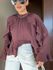 BLUSA MILENA BABADOS MARROM