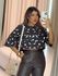 CROPPED BERENICE ESTAMPADO MARROM