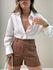 SHORT CAMILA ALFAIATARIA MARROM