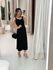 VESTIDO LINHO MIDI MEIA TAÇA PRETO