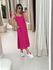 VESTIDO LINHO MIDI MEIA TAÇA ROSA