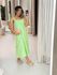 VESTIDO LINHO MIDI MEIA TAÇA VERDE