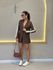 CONJUNTO MARCIA LISTRAS MARROM