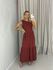 VESTIDO GILDA CAVADO TELHA