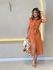 VESTIDO THAMIRES BOTÕES TELHA