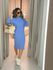 CONJUNTO ELISA SAIA TRICOT AZUL