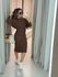CONJUNTO ELISA SAIA TRICOT MARROM